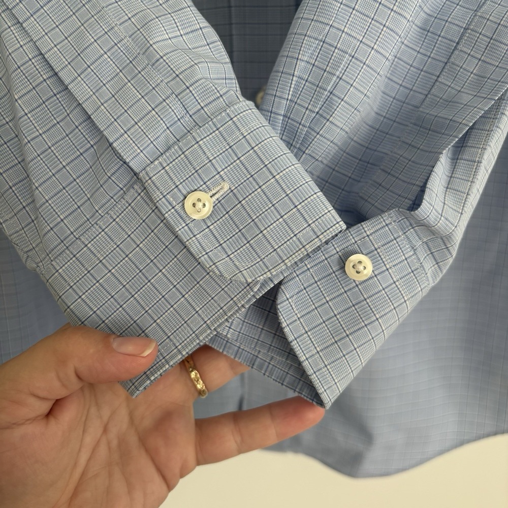 Brooks Brothers Regent Dress Shirt 15.5 - 32 Blue Non Iron Long Sleeve Blue - Picture 5 of 7